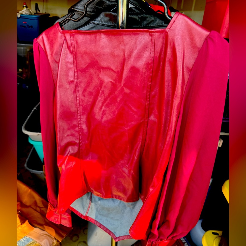 Ladies Faux Leather Pullover Top?